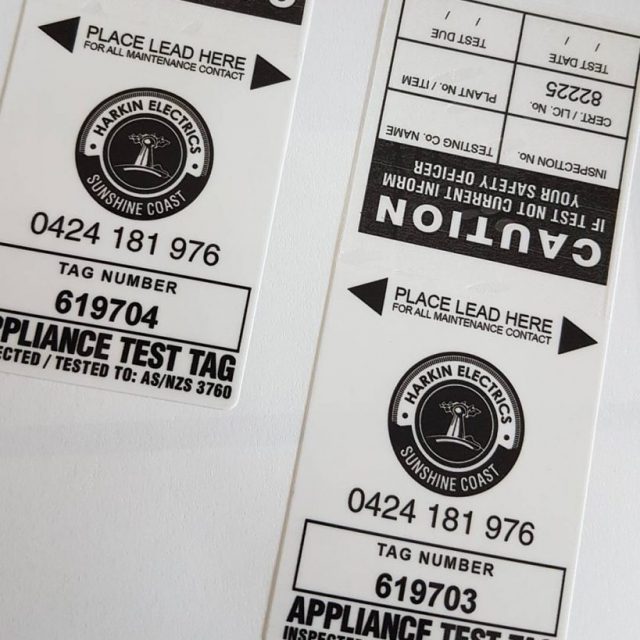 Harkin Electrics Appliance Test Tags